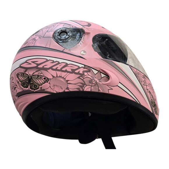 Shark S800 Pink Butterfly Motorcycle Biker Helmet - Picture 3 of 8